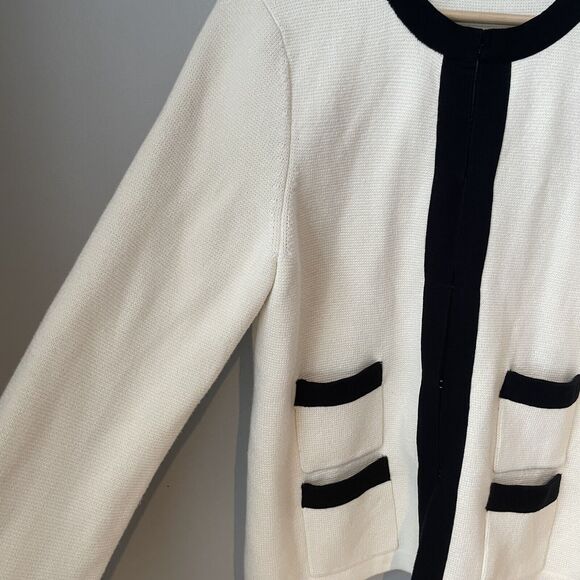 Talbots Off white And Black Jacket Size Medium Petite MSRP $169 - Picture 3 of 10